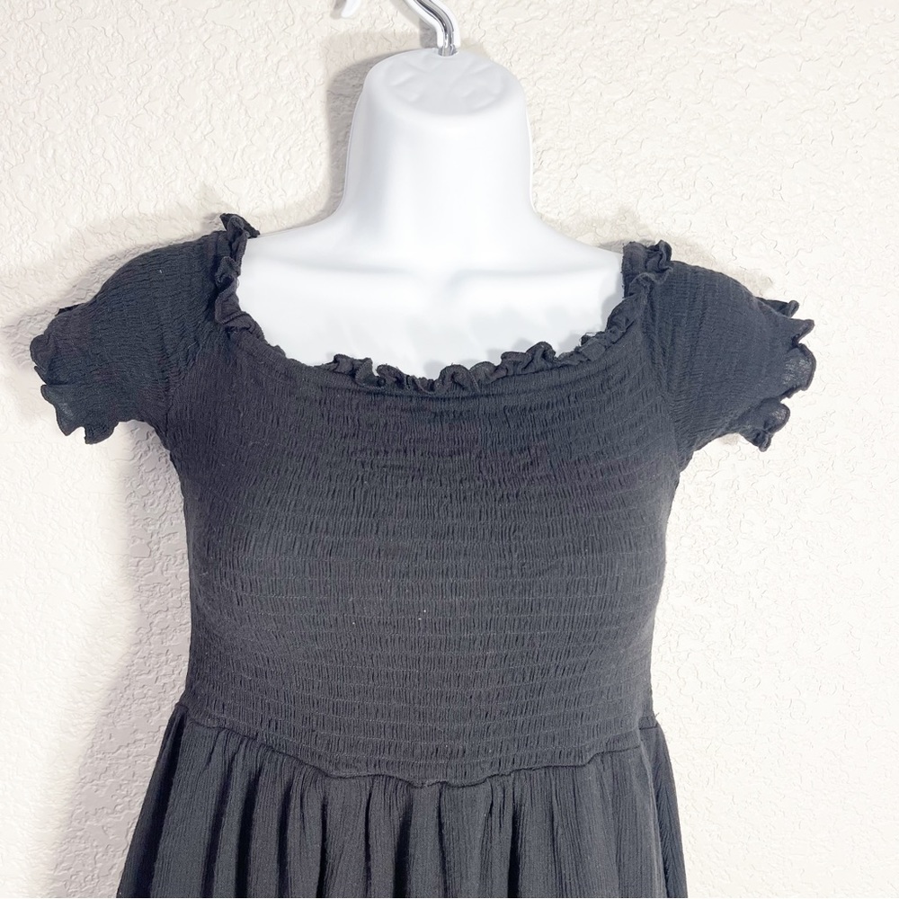 Urban Outfitters Off-Shoulder Black Ruffled Dress | Size S - Picture 3 of 4